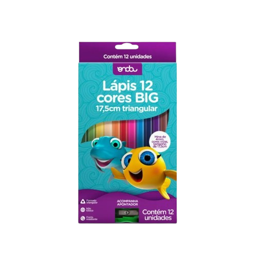 Lápis 12 Cores Big Triangular Onda